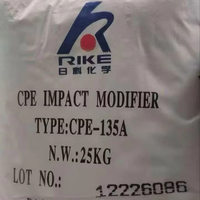 Poudre de polyéthylène chloré CPE 135A de qualité industrielle, modificateur d'impact PVC stable pour matériaux de décoration plastique d'intérieur