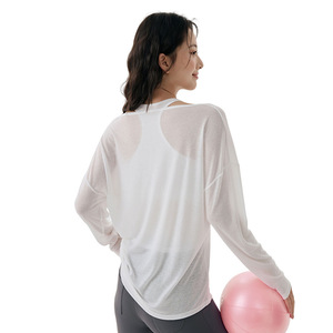 Dashu Garment - Top deportivo de manga larga para mujer, transpirable, de color liso, para yoga, pilates, fitness, tallas S, M, L, XL - Product Image 5
