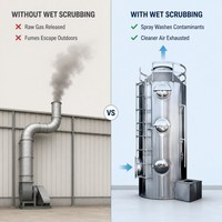 Système de Lavage Humide Industriel Personnalisé en Acier Inoxydable à Haute Efficacité pour l'Élimination des Gaz, Poussières et Odeurs – Vente Directe Usine OEM