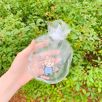 Chauffe-main en PVC avec Logo imprimé personnalisé, Mini sac de réchauffement transparent, sacs d'eau chaude 350ml
