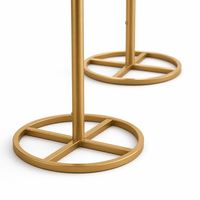 Support d'arche de mariage en métal durable en forme de S avec base circulaire et support de suspension doré pour la planification d'événements haut de gamme