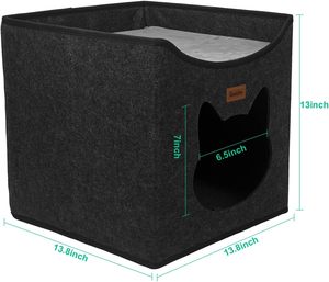 Nhà Máy Trực Tiếp Bán Thân Thiện Với Môi Pet Mèo Nhà Có Thể Tháo Rời Mèo <span class=keywords><strong>Cave</strong></span> Giường Tự Nhiên Cảm Thấy Tổ Có Thể Gập Lại 66L - Product Image 2