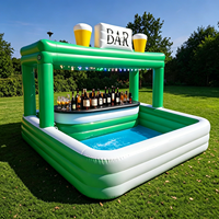Bar de piscine gonflable commercial exceptionnel, pub gonflable aquatique pour adultes et enfants, idéal pour fêtes, événements et jardins 4,5m x 4,5m