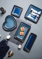 Bol en porcelaine à glaçure réactive pétale de luxe Assiette en forme de cœur Ensembles de vaisselle de table de restaurant Ensembles de vaisselle en céramique modernes