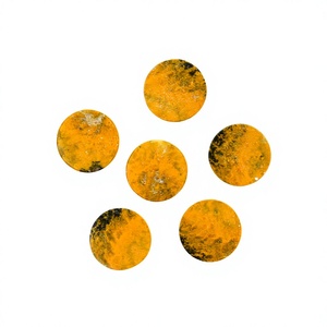 High Quality 12mm Natural Yellow <b>Bumble</b> <b>Bee</b> Flat Round Cut Certified High-Polished Loose Gemstone Cabochon for Jewelry Making - Product Image 1