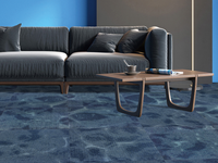 Dalles de moquette Kaili Série Marine 50*50, texture ondulée immersive, nylon 66 élégant, PVC lavable, résistant aux taches, antidérapant, pour la maison