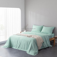 100% bambou satin armure 300TC 400TC feuille taie d'oreiller drap ensemble de drap de lit poche profonde ensemble de drap-housse