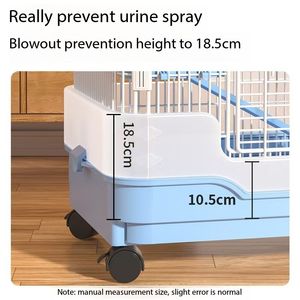 Grand espace simple et <span class=keywords><strong>Double</strong></span> couche fil de fer lapin et cochon d'inde <span class=keywords><strong>Cage</strong></span> anti-éclaboussures Villa accessoires solide motif boîte emballée - Product Image 4