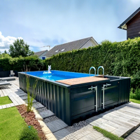 Piscine Conteneur Industrielle de Luxe en Acier 40FT 20FT, Nouveau Design Préfabriqué avec Grande Fenêtre en Verre pour Usage Privé