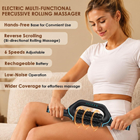 Masseur percussif à faible bruit rechargeable, 6 vitesses, rouleau de massage mains libres pour la remise en forme, la salle de sport et le drainage lymphatique