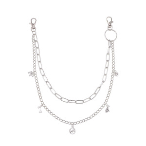 Double Layer Metal Pants <b>Chain</b> With Pet Pendant Animal Shape Hip Hop Style Unisex <b>Waist</b> <b>Chain</b> Zinc Alloy Daily Wear - Product Image 5