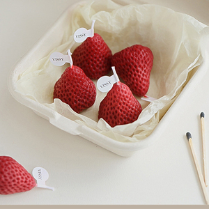 เทียนหอมรูปสตรอว์เบอร์รี่สุดหรู ขายดี งานแฮนด์เมดจากขี้ผึ้งถั่วเหลือง <span class=keywords><strong>ก</strong></span>ลิ่นหอม ตกแต่งบ้านสวยงาม ของขวัญสำหรับงานแต่งงาน วันเ<span class=keywords><strong>ก</strong></span>ิด - Product Image 5