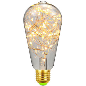 Lámpara de Alambre de Cobre con Bombilla Edison, Luces Decorativas de Navidad LED que Funcionan con Pilas, Iluminación de Cristal - Product Image 5