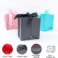 Kotak Hadiah Perhiasan Mawar Awet Mewah dengan Laci, Pita, dan Kemasan Berstempel Foil untuk Hari Valentine, Ulang Tahun, Natal
