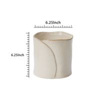 Pot de fleurs en céramique crème irrégulier fait main, style Wabi Sabi, texturé et courbé, pour plantes succulentes, décoration intérieure de bureau et de maison