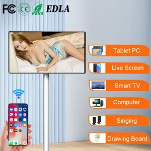 Hot products 22 24 32 Inch Android12 Smart Interact Screen Tbuilt-in Battery With Usb Wifi Moveable Stand Hd Touch Lcd Tv