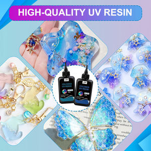 Stock entrepôt US – Kit de colle résine UV acrylique époxy à faible émission de vapeur, 12 couleurs, résine UV transparente comme du cristal, pour bricolage, artisanat et fabrication de bijoux - Product Image 3