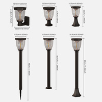 Lampe solaire COB à effet flamme, double éclairage solaire pour jardin, en silicium monocristallin, étanche, pour pelouse extérieure, murale, décorative, pour aménagement paysager