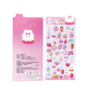 Nouvelle décoration, autocollant 3D gonflé pour enfants, lapin mignon de dessin animé, pour <span class=keywords><strong>scrapbooking</strong></span>, journal intime, papeterie DIY - Product Image 6