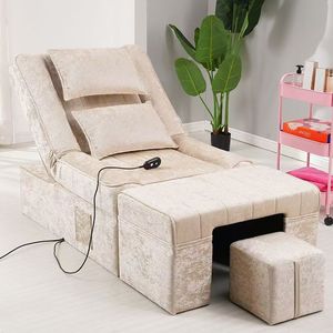 Sillón de Pedicura Eléctrico con Masaje, Reclinable, con Baño para Pies y Cama de Spa para Uso en Salón de Uñas - Product Image 1