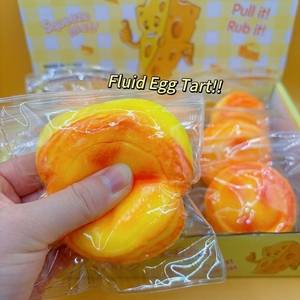 Jouet anti-stress amusant et original en PU souple en forme de tarte aux œufs, idéal pour les stands de rue et la vente en gros - Product Image 2