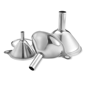 Set 3pcs Corong Stainless Steel untuk Penggunaan Dapur Rumah Alat Logam Tahan Lama Desain Bernapas Kualitas Standar Tinggi - Product Image 1