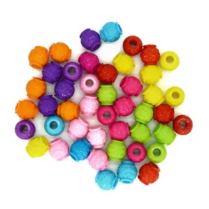 Perles en plastique pour enfants, 500g/sac (300 pièces/sac), accessoires de bijouterie DIY, 15mm, sculptées, trous ovales 6mm, pour chapeaux