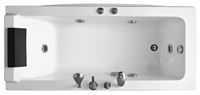 Baignoire autoportante moderne en acrylique pour 1 personne, rectangulaire, avec fonction de massage à bulles et drain d'angle PARIS