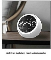K11 Nieuwe Draadloze 5.0 Wekker met Ingebouwde Microfoon 3W Uitgangsvermogen USB Opladen LED Spiegel Slimme Radio Plastic Speaker Klein