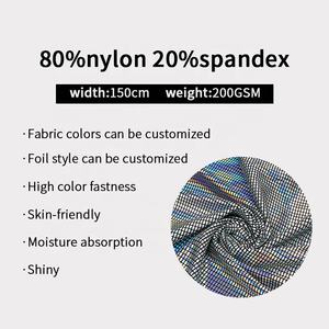 منخفض موك لامع ليزر رقائق معدنية 4 بولي أميد نسيج سباندكس مطاطي طريقة الجمباز قماش يوتار - Product Image 2