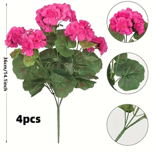 Lot de 4 fleurs artificielles de dahlias roses, plantes décoratives pour la décoration de jardin et de patio extérieur - Product Image 2