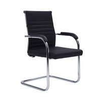 Chaise de conférence moderne haut de gamme avec structure cantilever chromée et accoudoirs rembourrés pour salle de sport et mobilier de réception de bureau