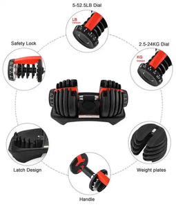 2024 Instring Fitness Gym Equipment 24kg 40kg 55lb Freeweights Lifting Bodybuilding <b>Dumbbell</b> 24kg Adjustable <b>Dumbbells</b> - Product Image 4