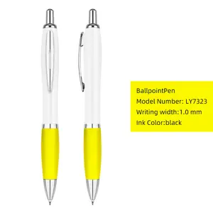 قلم إعلان يمكن طباعة شعار عليه يمكنك طباعة أقلام كروية بلاستيكية متعددة الألوان يمكنك تقديمها كهدية ترويجية للأعمال