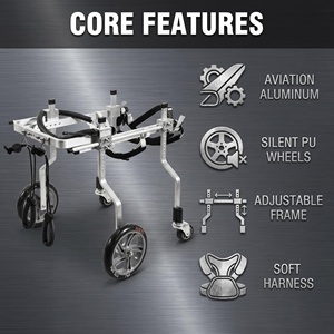 <span class=keywords><strong>Andador</strong></span> <span class=keywords><strong>para</strong></span> Perros sin Olor y sin Telas con <span class=keywords><strong>Ruedas</strong></span> de PU de 175 mm, Carrito Ortopédico <span class=keywords><strong>para</strong></span> Mascotas con Mielopatía Degenerativa y Artritis, Talla XXL - Product Image 5