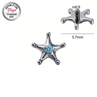 Freya Starfish Earrings G23 Titanium Fashion Stud Earrings for Women Labret Daith Diamond Zirconia Star Body Piercing Jewelry