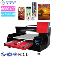 Mesin Printer Inkjet UV Format Besar Refinecolor A1 6090 untuk Kartu PVC, Casing Ponsel, Kanvas, Bola Golf, Tumbler, Stiker, dan Pena