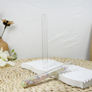 Tubos de ensayo de vidrio de 30mm de grado alimenticio Vidrio de borosilicato de fondo plano transparente con tapón de corcho y tapa de corcho de madera - Product Image 2