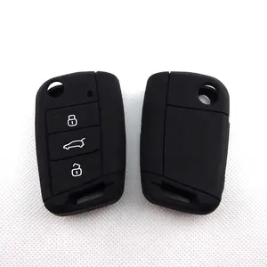 For Silicone Car Key Cover Topbest 3 Buttons Silicone Golden Supplier VW Touareg 2008 Car Key Cover