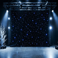 Rideau LED en forme d'étoiles avec contrôle DMX pour mariages, DJ, discothèques, parcs à thème en bleu et blanc chaud
