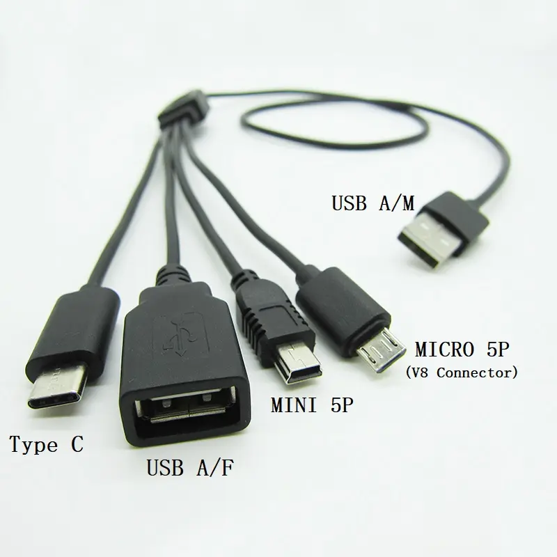 4 in 1 Y 분배기 멀티 기능 범용 휴대용 USB 멀티 충전 충전기 케이블 리드 모든 장치