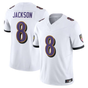8 Lamar Jackson Retro 20 Ed Riet Paars Zwart Heren F.U.S.E. Vp Gelimiteerde Amerika Gestikte Voetbal Jersey Shirts - Product Image 3