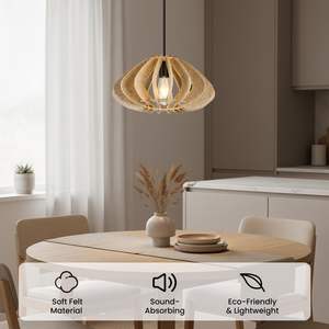 Pantalla de Lámpara Acústica de Fieltro con Diseño de Encaje, Esculpida en Forma de <span class=keywords><strong>Globo</strong></span>, Colorida, Extragrande - Product Image 2