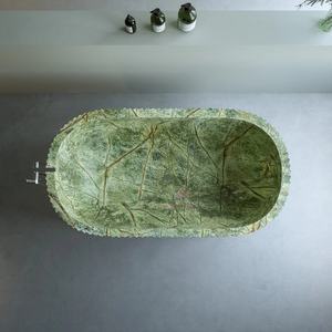 Arabescato อ่างอาบน้ำหินหินอ่อนธรรมชาติอ่างอาบน้ำสปาแบบตั้งอิสระสำหรับหรูหราของตกแต่งห้องน้ำ - Product Image 5