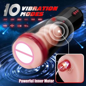 Alat Masturbasi Pria Teleskopik Rotasi, Cup Masturbasi Getar <span class=keywords><strong>Vagina</strong></span>, Mainan Seks untuk Pria - Product Image 2