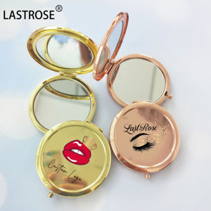 Logo privé double face miroir de maquillage plié en gros <span class=keywords><strong>Mini</strong></span> miroir cosmétique rond miroir de poche de maquillage - Product Image 3