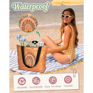 Miss Adola กระเป๋าสะพายไหล่สำหรับผู้หญิง, กระเป๋าโท้ทมือกระเป๋าสะพายขนาดใหญ่กระเป๋าสะพายไหล่กันน้ำใช้ในยิมวันหยุดชายหาดใช้ซ้ำได้ - Product Image 6