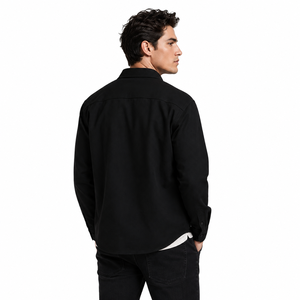 ICO Vintage The <span class=keywords><strong>Dante</strong></span> - Sobrecamisa informal y elegante de manga larga para hombre, con botones, estilo shacket, para un look casual elegante, mezcla de poliéster y algodón - Product Image 3