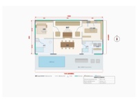 Villa préfabriquée en acier léger, moderne, minimaliste, luxueuse, imperméable, écologique, 1 chambre, 1 salle de bain, toit plat, maison blanche, piscine, pergola