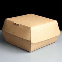 Grande boîte à hamburger en papier kraft biodégradable, coquille de palourde, emballage personnalisé